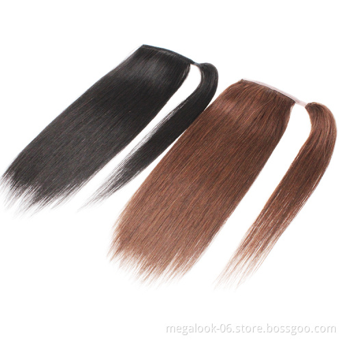Most Popular 100 Unprocessed Virgin Remy Brazilian Virgin Hair Pieces Human Hair Ponytail